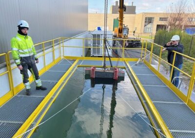 Successful demo of abrasive waterjet cutting in a test tank.