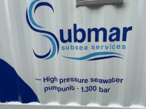 Submar 1,300 bar high-pressure pump in offshore container