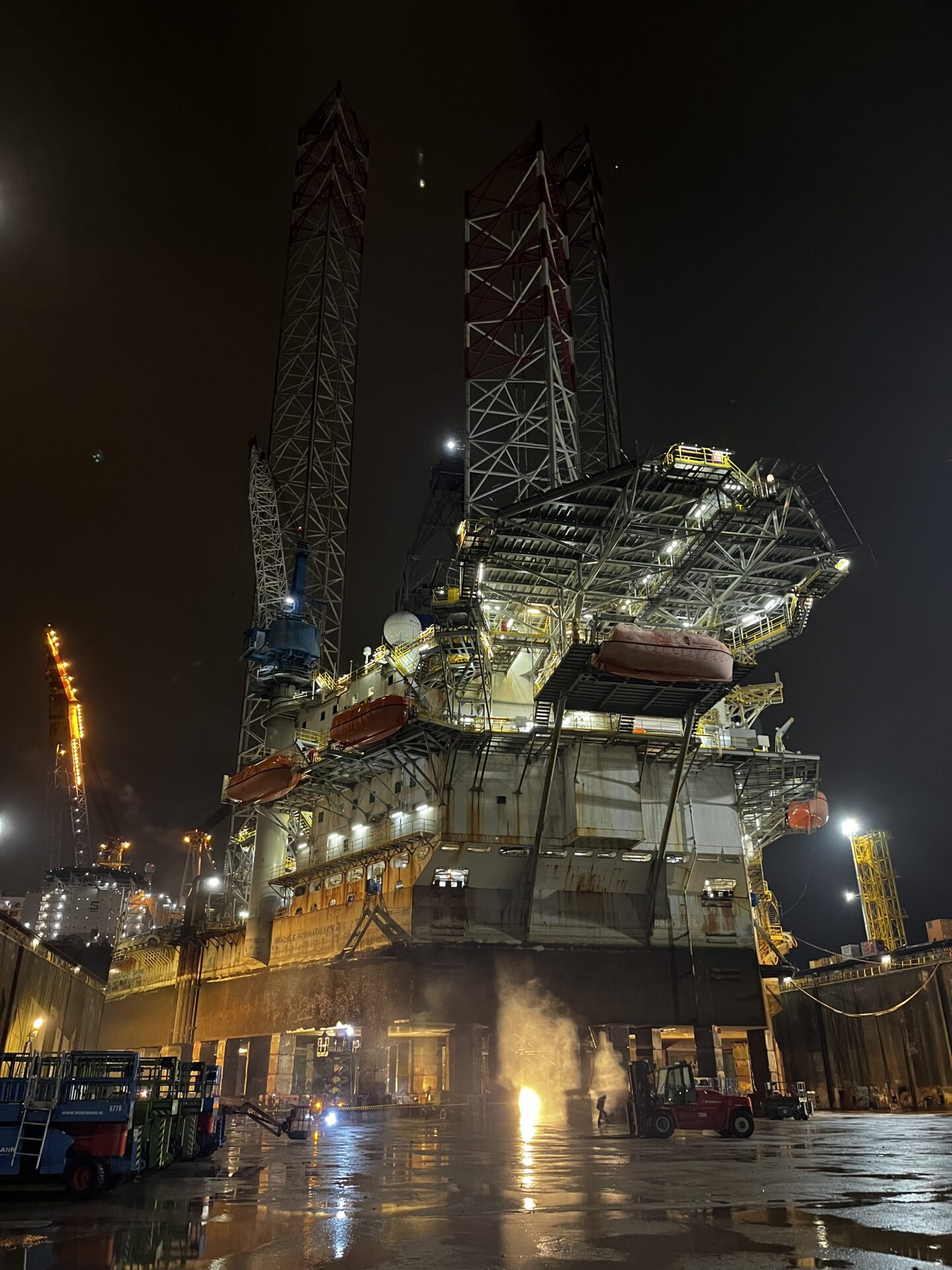 "Breaking barriers: 36 nearly meter-long cuts slice through 180mm thick steel in just 12 days, showcasing the prowess of abrasive waterjet cutting in decommissioning North Sea oil rigs."